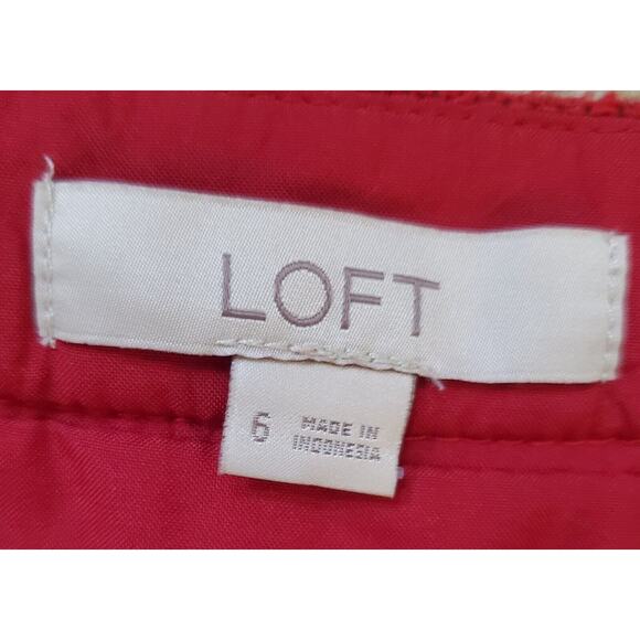 Ann Taylor LOFT Pink Red Orange Brown Striped Wrap Skirt Sz 6 Southwest Mod - Picture 3 of 9